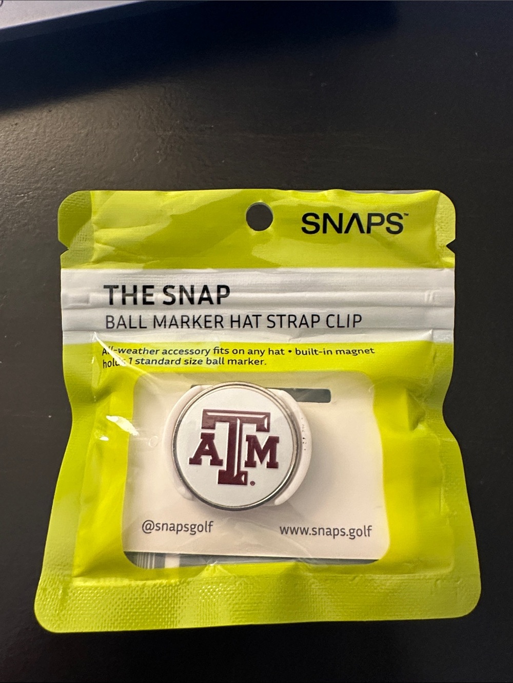 The Snap Texas A&M  Ball Marker Hat Strap Clip
